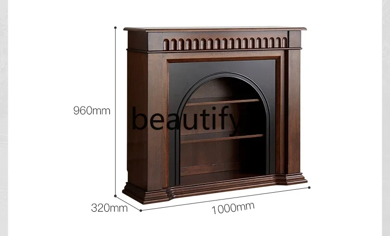 

French fireplace cabinet living room porch cabinet American retro solid wood living room side cabinet medieval fireplace