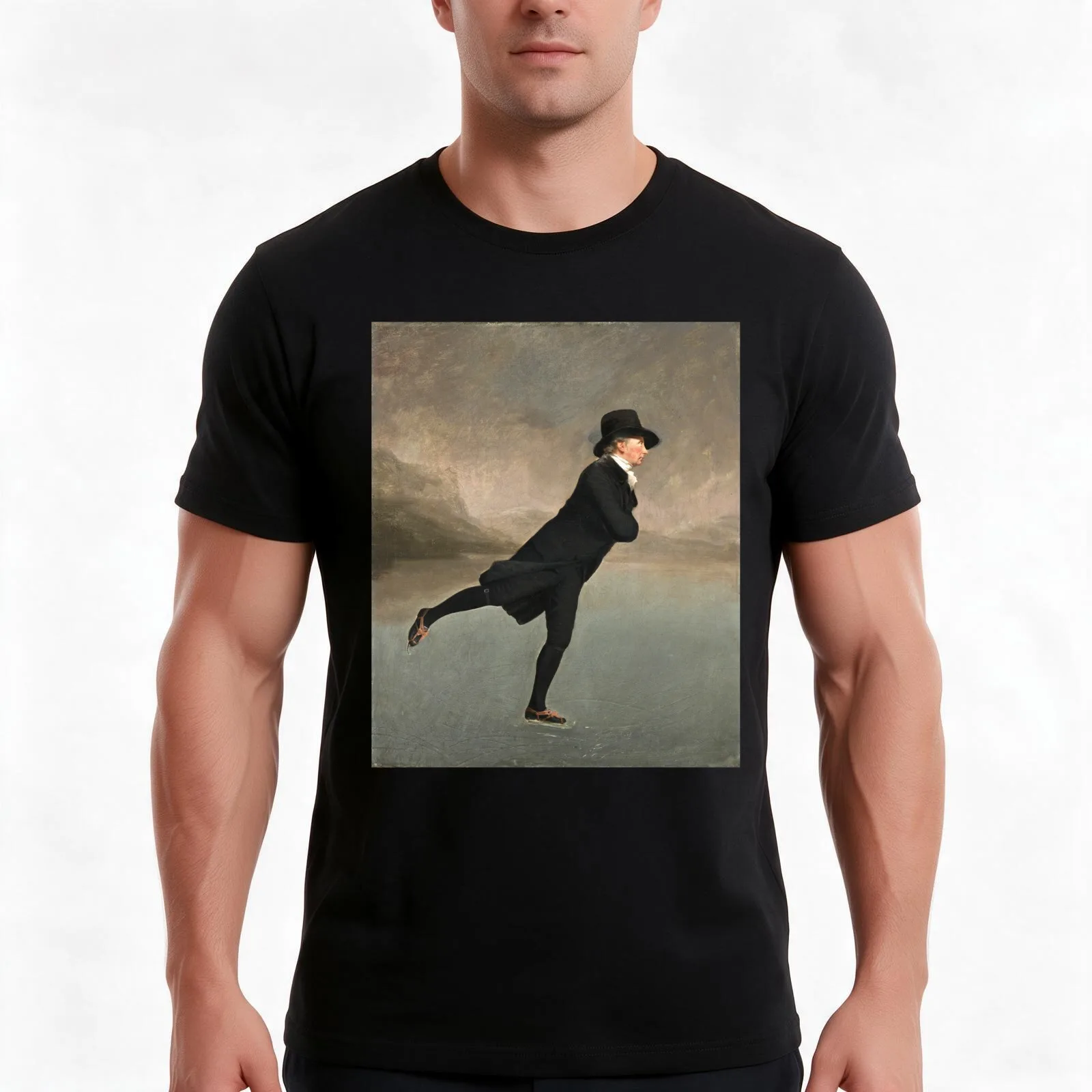 Henry Raeburn - Reverend Dr Robert Walker (1755 - 1808) Skating On Duddingston Loch T-Shirt Summer Casual Cotton Tee