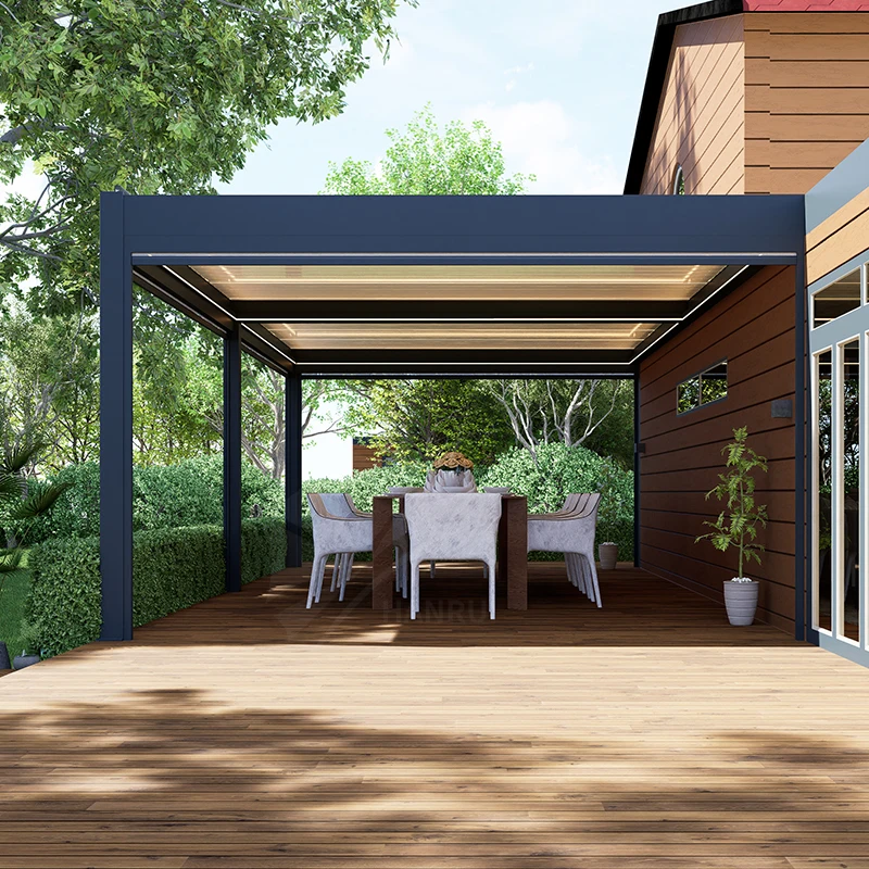 C0stom Electric Pergola Aluminium Outdoor Bioclimatique Waterproof Garden Insulated Roof Pergola