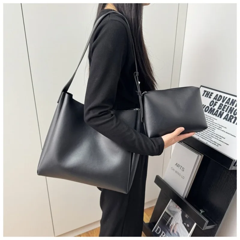 

Женская дорожная сумка большой вместимости, осенняя новая модная композитная сумка в стиле ретро, мягкая кожаная сумка-тоут на одно плечо, сумка Bolsa