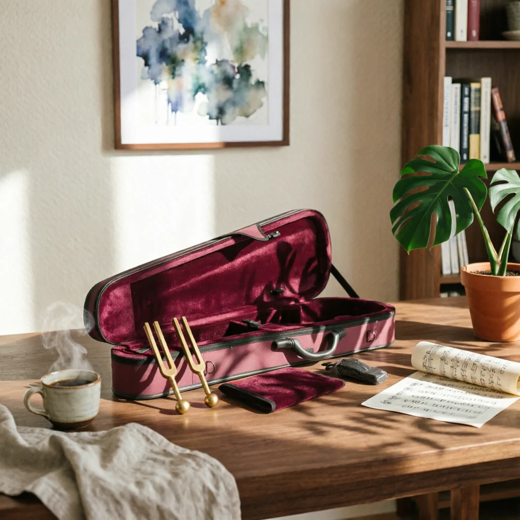 Triangular Violin Case Cushioned Lined Violin Case with Shoulder Strap Portable Lightweight for Violinists, Rehearsals