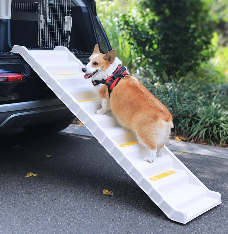 Pet staircase, dog step, folding non-slip ramp, getting on and off the car, trunk dog ladder