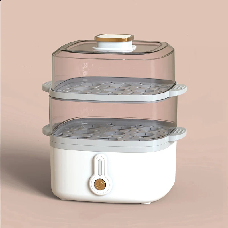 Two-Layer Transparent Mini Electric Food Steamer Multifunctional Household Steam Cooking Pot Warmer Multicooker