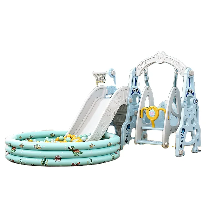 Children'S Indoor Playground Slide And Swing Set Wholesale Fun Multi-Functional Kids Multi-Color Plastic Slide Swing