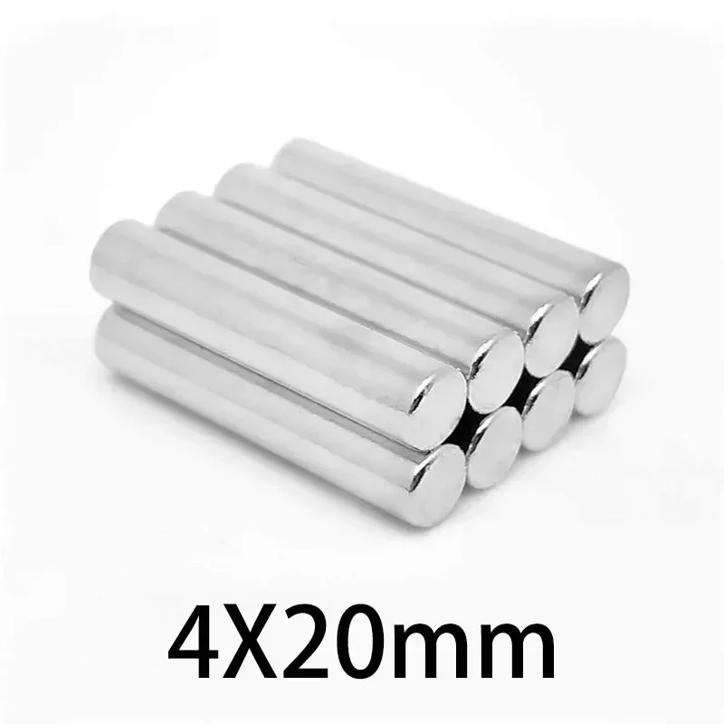 10/20/50/100 pz 4x20mm piccolo rotondo Super forte magnete al neodimio Dia 4mm Mini N35 magneti frigo foglio magnetico 4*20