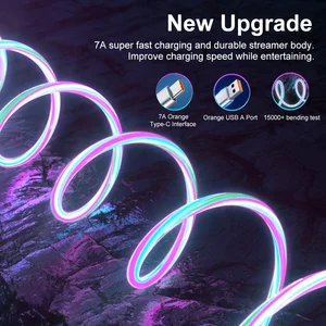 MVQF Baru 120W 7A Aliran Bercahaya Kabel USB Tipe C untuk Huawei P50 Honor Kabel Data Pengisi Daya USB C Pengisi Daya Cepat untuk Xiaomi Samsung 8 penjualan terbaik redmagic 7 pro - №