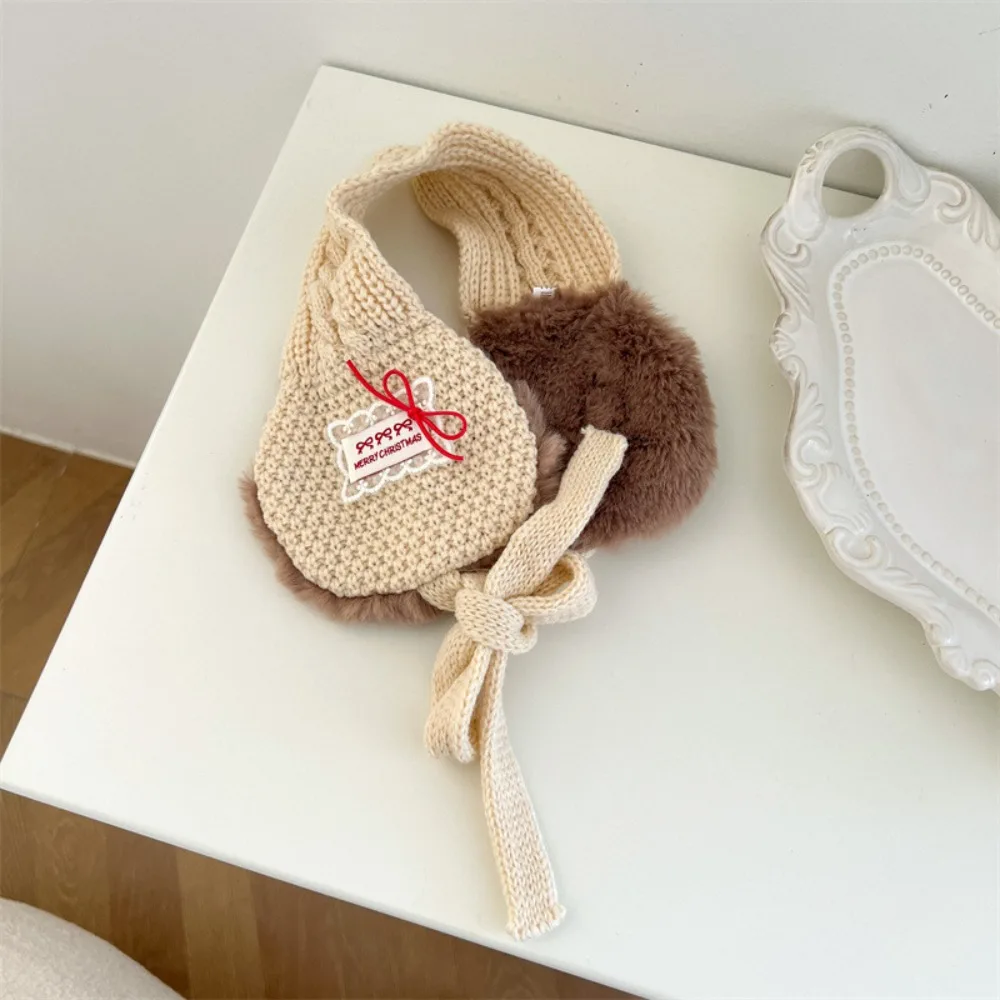 

Наушники с кружевной этикеткой, осенне-зимние детские наушники, утолщенный ветрозащитный шарф для маленьких детей, многофункциональные вязаные наушники