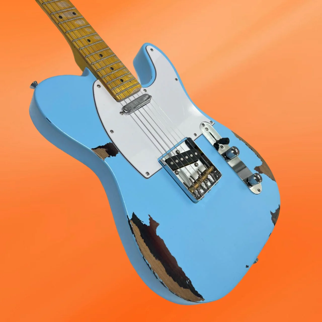 جيتار جديد رائع لعام 2026 لوحة أصابع من خشب القيقب باللون الأزرق السماوي الديناميكي الممتاز بلوز روك بلوز جاز بوب