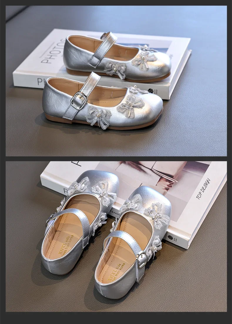 Mädchen Frühling Herbst Neue Prinzessinnen-Schuhe Weiche Sohle Rutschfest Quadratischer Schnitt PU-Leder Modische Mary Jane Schülerverschuhe – Detail 12