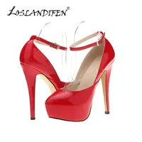 Large Size 35-44 Men Pumps Sexy Platform Peep Toe 14cm Extremely High Heels Stiletto Party Nighclub Unisex Shoes Crossdresser