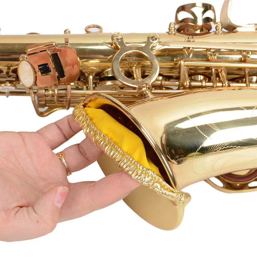 Saxophone Bell Cover High Quality Elastic Fabric Protective Cover for Sax Horn Prevents Dirt Reduces Sound during Home Practice