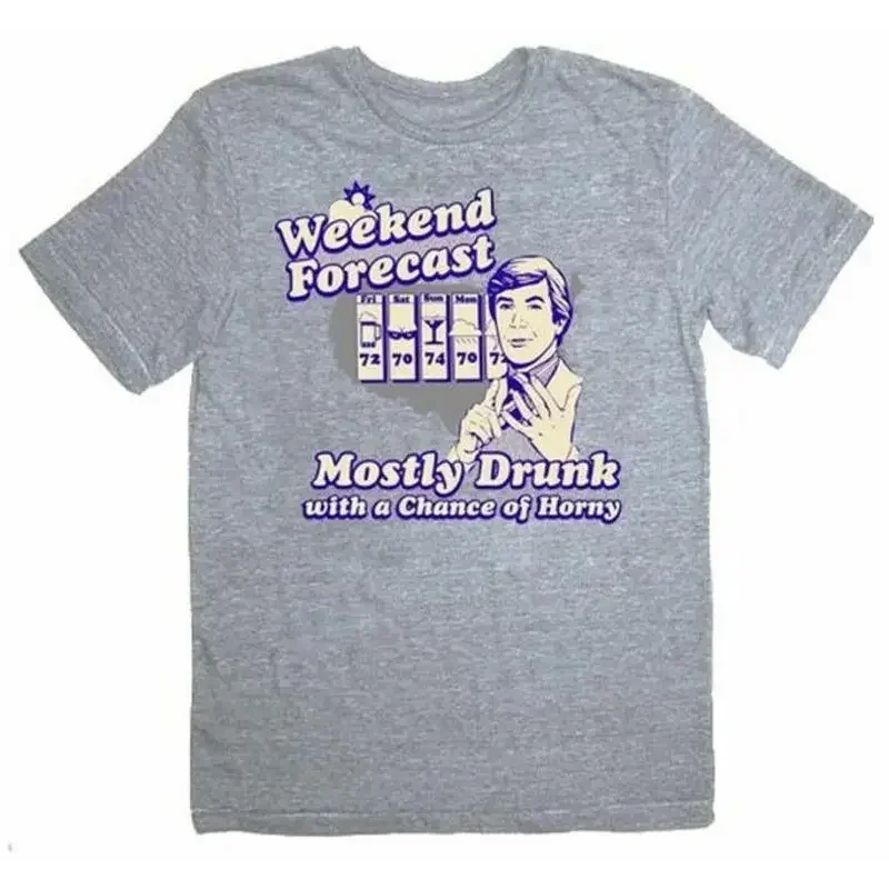 

Футболка Heather Grey The Hangover Weekend Forecast Mostly Drunk Horny для взрослых