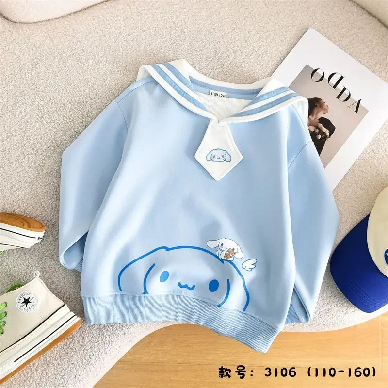 New Cinnamoroll Kuromi Anime Kawaii Sanrio Casual Hoodie Cute My Melody Cartoon Children Long Sleeve Clothing Gifs for Girls