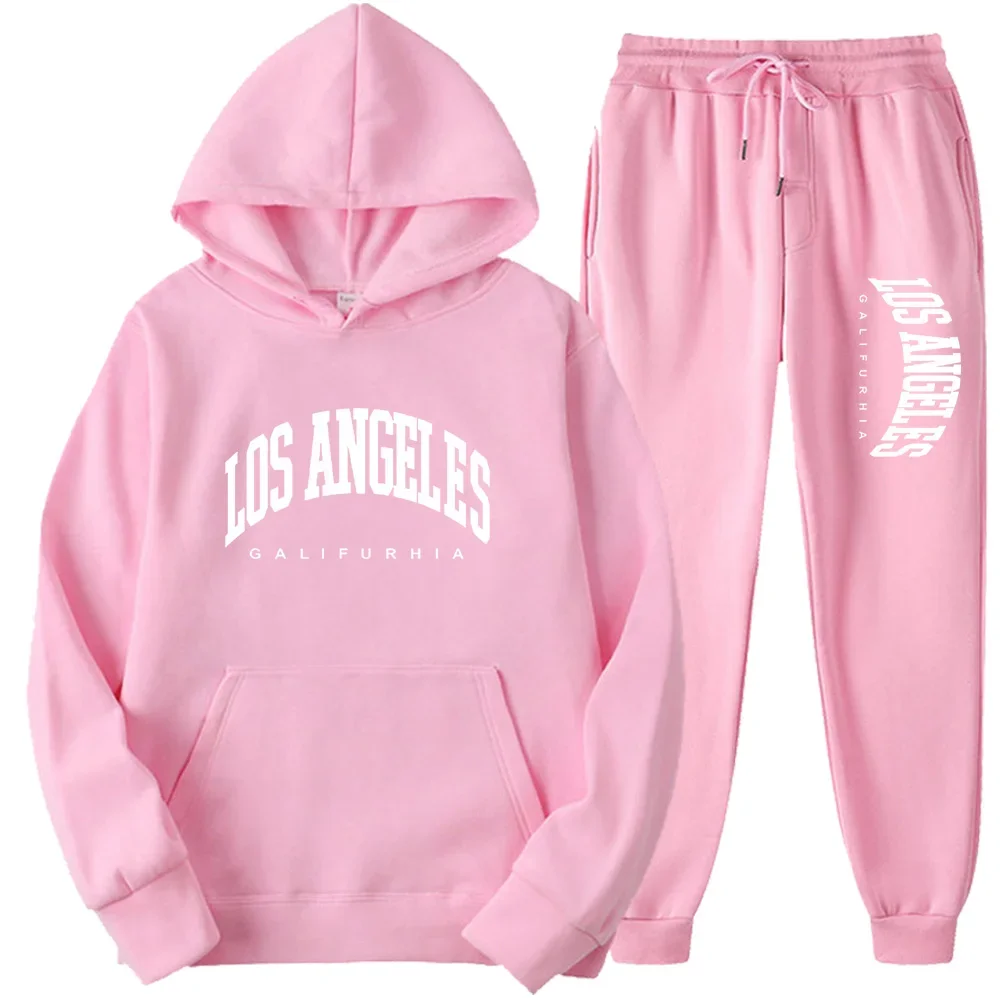 Los angels galifurhia-men feminino hoodies e calças conjunto de roupas esportivas agasalho casual moletom 2 peça conjunto