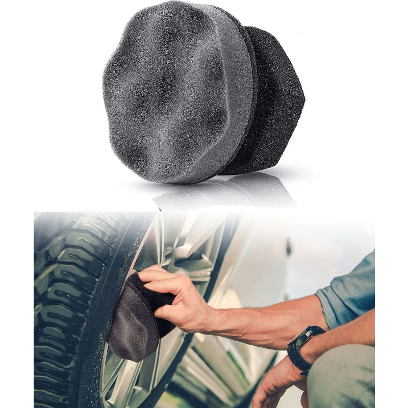 Tire Shine Applicator Tire Dressing Applicator Pads Tire Sponge Applicator Foam Tire Gel Wet Applicator Car Detailing Reusable C
