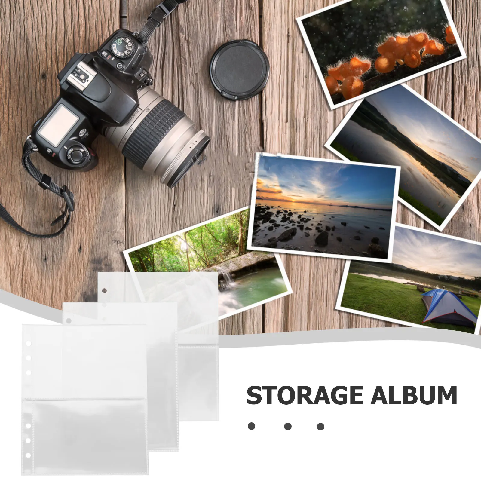 

3 Books 6 Holes A5 Single Sided Card Inner Core Transparent PP Photo Album Pages Postcard Sleeves Binder Inserts File Folders