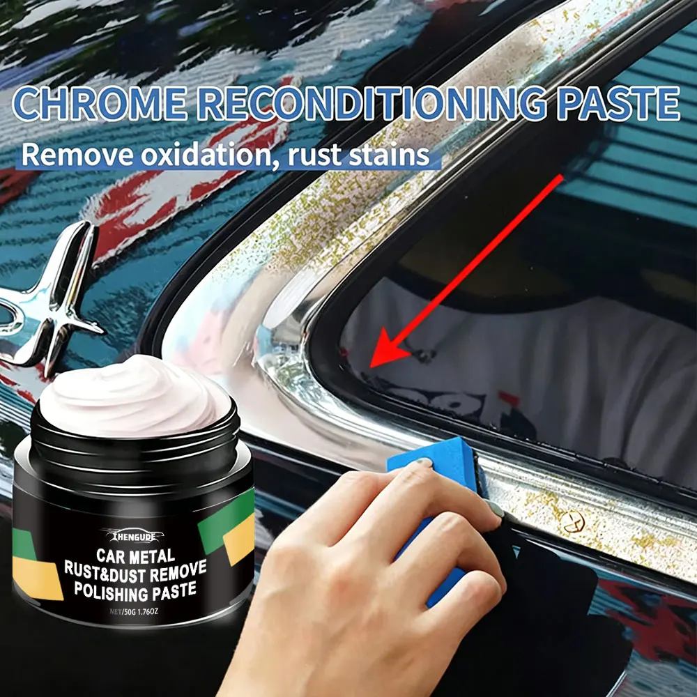 Car Rust Restoration Paste for Chrome Parts of Auto Rust And Fading on Car Wheels Designed for Renewing Oxidized Scratch Repair
