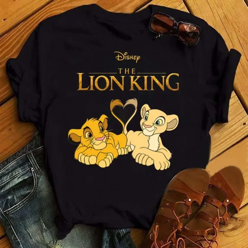 2024 Cute Women T Shirt Harajuku 90s Ullzang The Lion King T-shirt Cartoon Graphic Print Streetwear Tees Female Clothing Tops