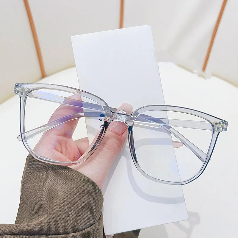 نظارات طبية بإطار شفاف أنيق للنساء والرجال مضادة للضوء الأزرق مربعة مخصصة نظارات بصرية #3