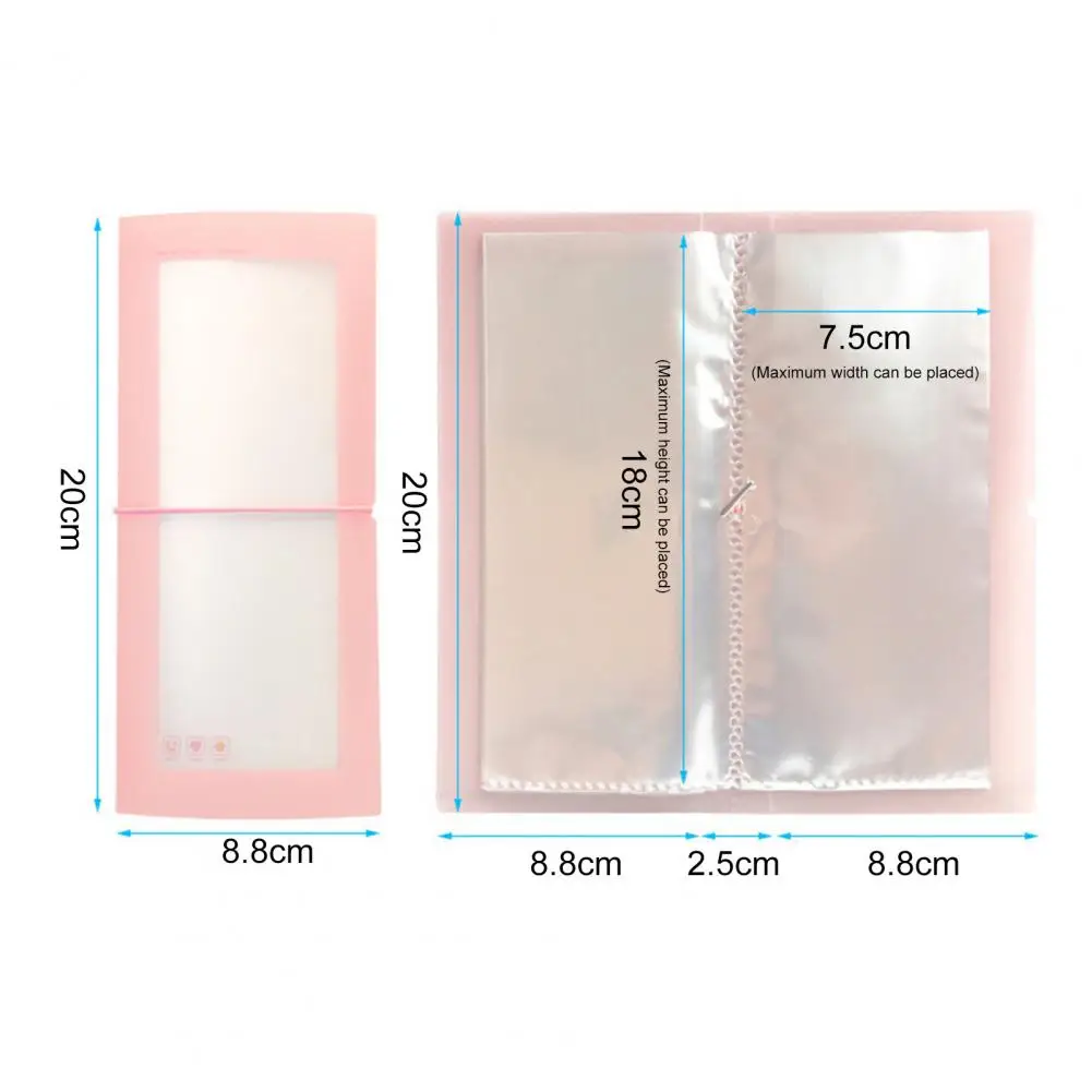 สติกเกอร์เนื้อด้านโปร่งแสงที่มีความจุหนังสือเก็บสติกเกอร์ภายในตัวจัดระเบียบอัลบั้มรูปถุงคลุมกระเป๋าฟิล์มบัตรรูปภาพเคสอัลบั้ม