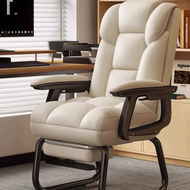 home computer  desk chair office boss chair can recline leisure sofa seat study chair fixed feet