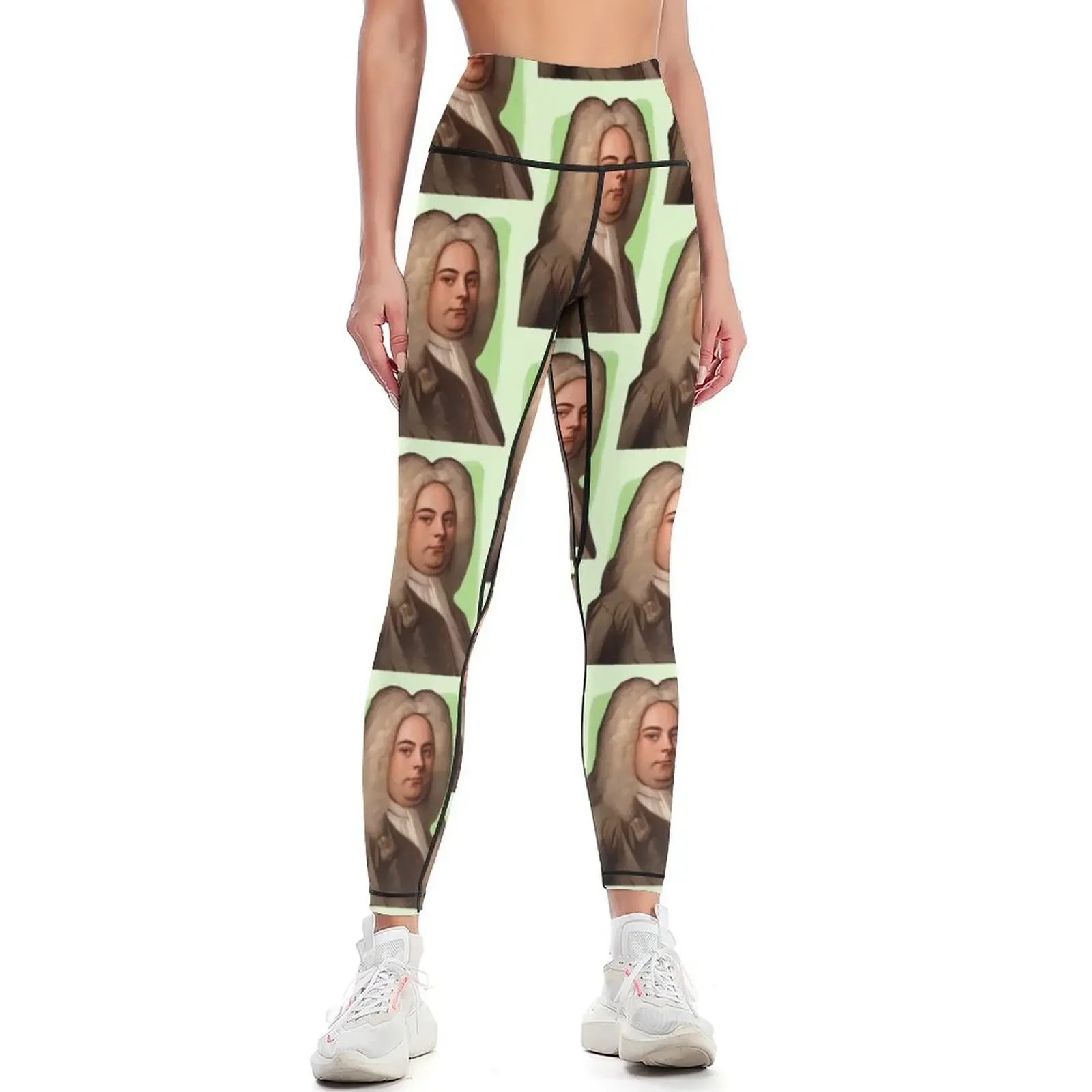 

German british composer George Frideric Handel - mint Green - illustration Leggings Women's fitness Womens Leggings
