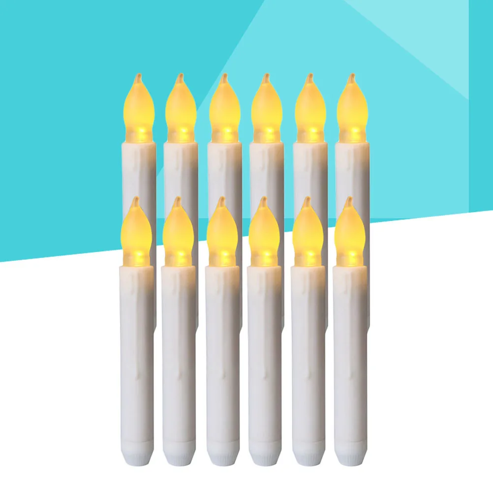 12pçs 2x16.5cm led velas de natal luz eletrônica sem chama velas de cera cintilante para decorações internas