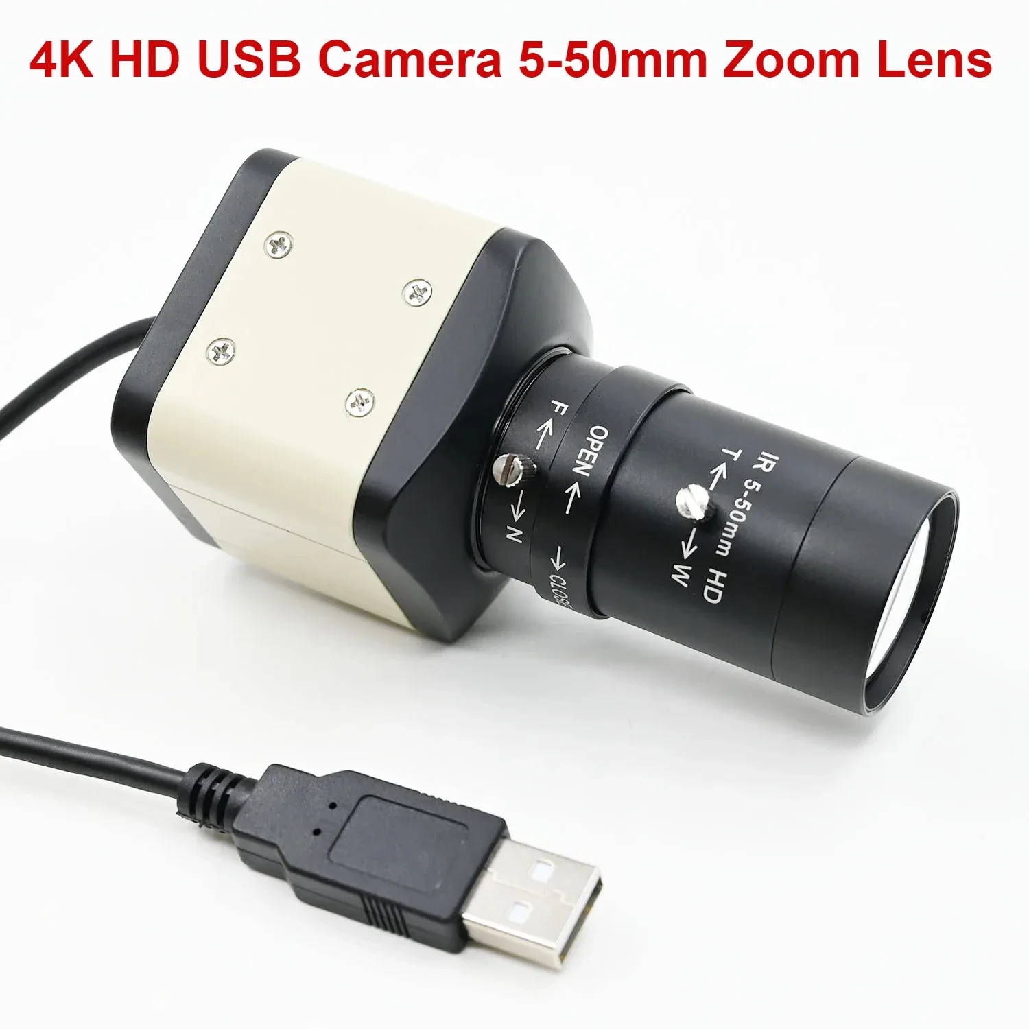 IMX415 4K 웹캠 25fps USB 카메라 HD,3840x2160, 5-50mm 2.8-12mm Manaul 다초점 CS 렌즈, 윈도우 안드로이드 리눅스 라즈베리 파이