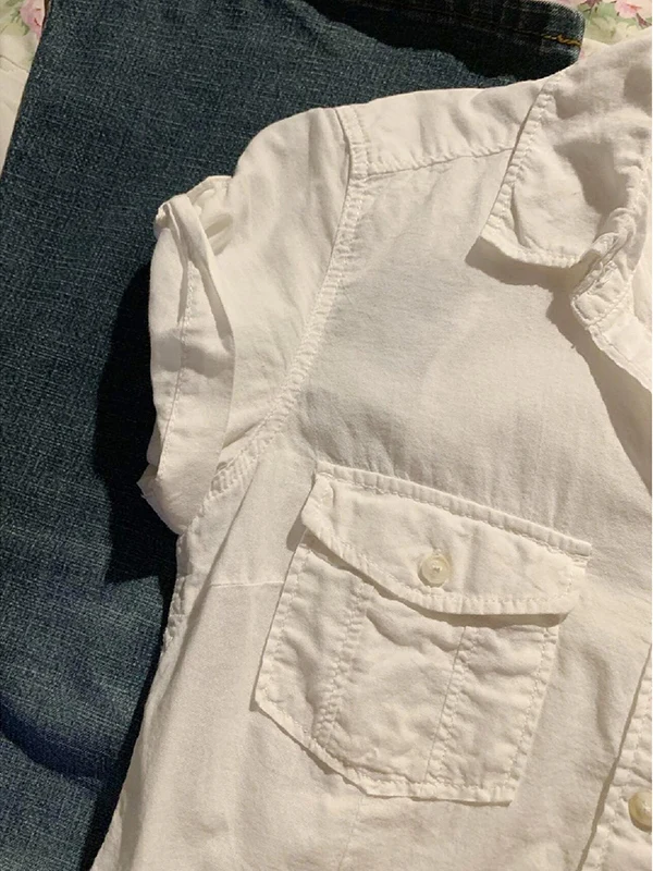 Original de talla grande blanco ort Sve irt mujer verano Vintage coreano Sle viaje tubo recto mezcla de algodón