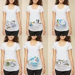 Baby Bird 2021 Summer Tees Women T-shirts Slim Maternity Funny Letter Tops O-Neck Pregnancy T Shirts for Pregnant Women