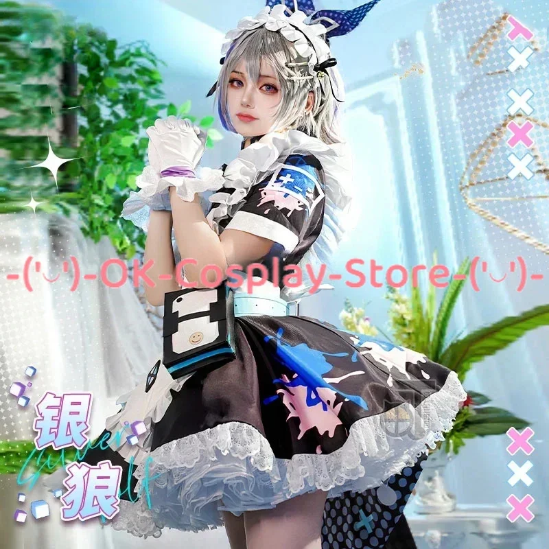 

Game Honkai Star Rail Silver Wolf Cosplay Costum Women Cute Maid Dress Party Suit Halloween Carnival Uniform Custom Made