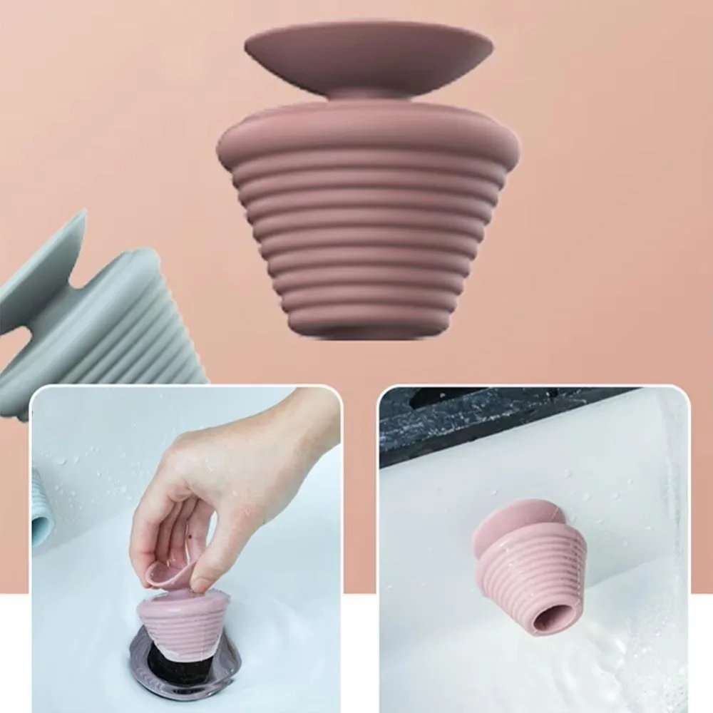 Useful Silicone Tub Stopper Anti-Clogging Universal Bathtub Drain Plug Leakage-proof Replacement Drain Stopper Bathroom Bathtub