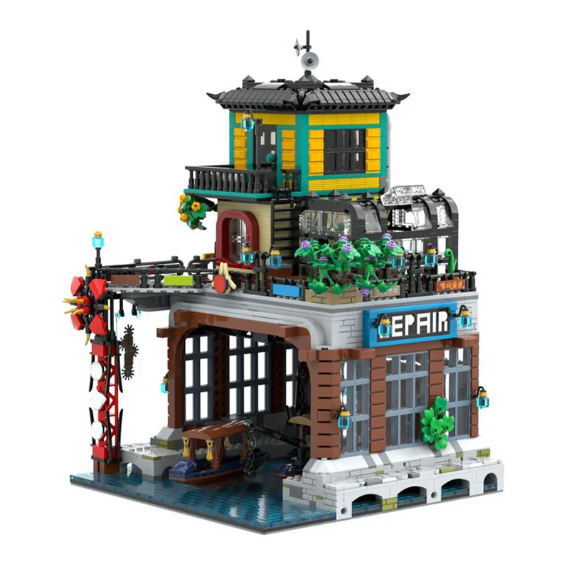 3239 шт. MOC Ninjago City расширение модульная архитектура строительный блок модель креативная детская кирпичная игрушка подарок на день рождения