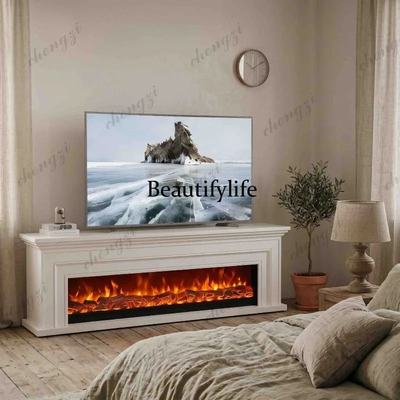 French fireplace TV cabinet electronic simulation flame living room heating modern simple homestay decoration cabinet