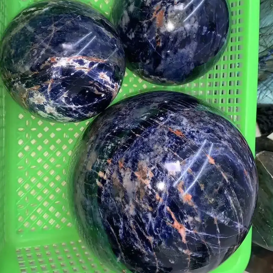 Natural Formed!Ancient Mineral Blue Sodium Crystal Ball, Quartz Ancient Mineral Blue Sodium Ore Balls,Mineral, Reiki, Healing