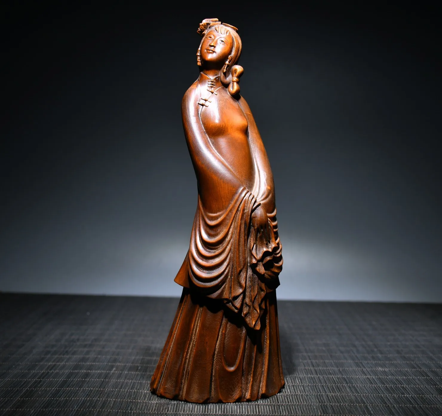 

Retro Woman Ancient Beauty Statue Wood Carving Interior Decoration Statue Crafts Sculpture Desktop Home Decorations