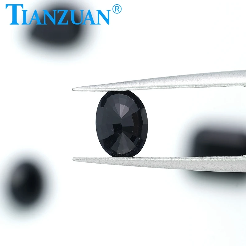 Natural Sapphire Black Color Oval Shape Brilliant Cut Loose Gem Stone with GRC Certificate view 6