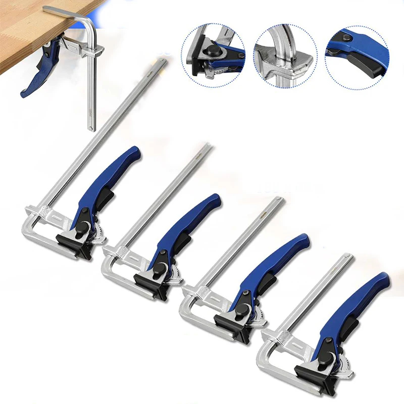 Quick Guide Rail Clamp Carpenter F Clamp Quick Clamping For MFT And Guide Rail System Hand Tool Adjustable Quick Clamping