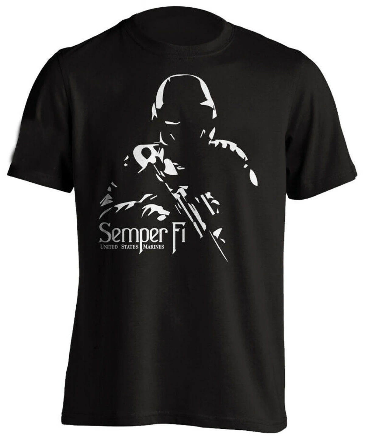 Semper Fi. US Marine Corps Sniper Tactical T Shirt. 100% Cotton Short Sleeve Casual T-shirts Loose Top Size S-3XL