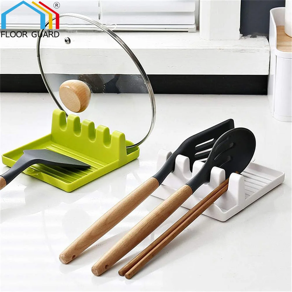 

Kitchen Spoon Holders Fork Spade Rack Shelf Organizer Plastic Dining Stoves Holder Anti-slip Spoons Path For Antislip Lepel Pad