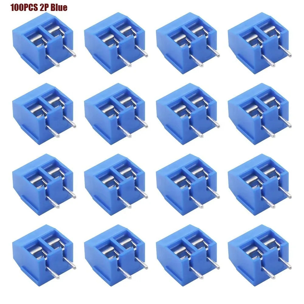 

100PCS 5.0mm Pitch PCB Terminal Block 2P/3P Configuration Screw Type Screw Terminal Connector Plastic Durable