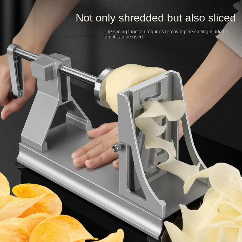 Multifunctional Rotating Shredded Potatoes Grater Thousand Wire Grater Turnip Strip Slice Hand-Cranking Slicer Flaker Commercial