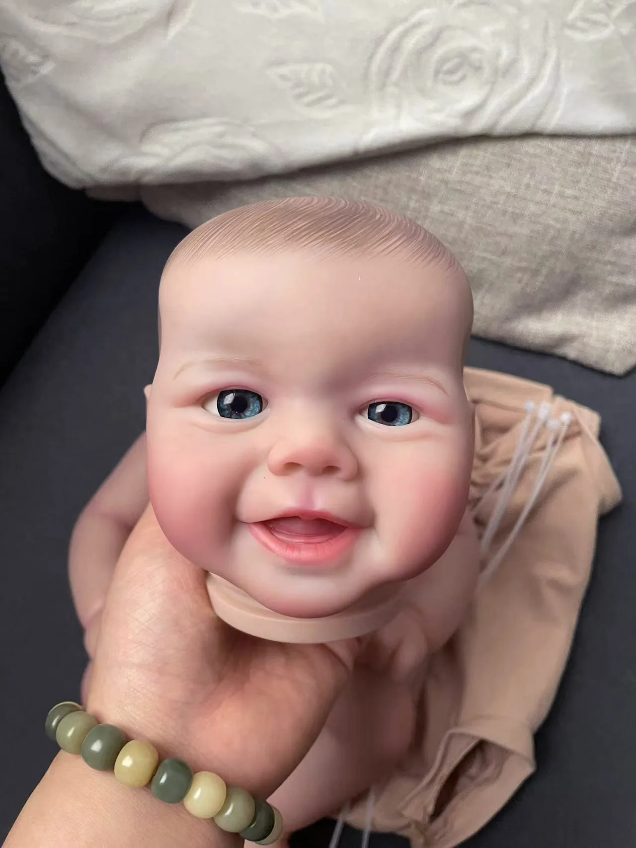 Emmy Reborn Doll Kit 19inch Soft Lifelike 3D Skin Multiple Layers Painting Doll Parts Visible Veins With Hand Draw Hair