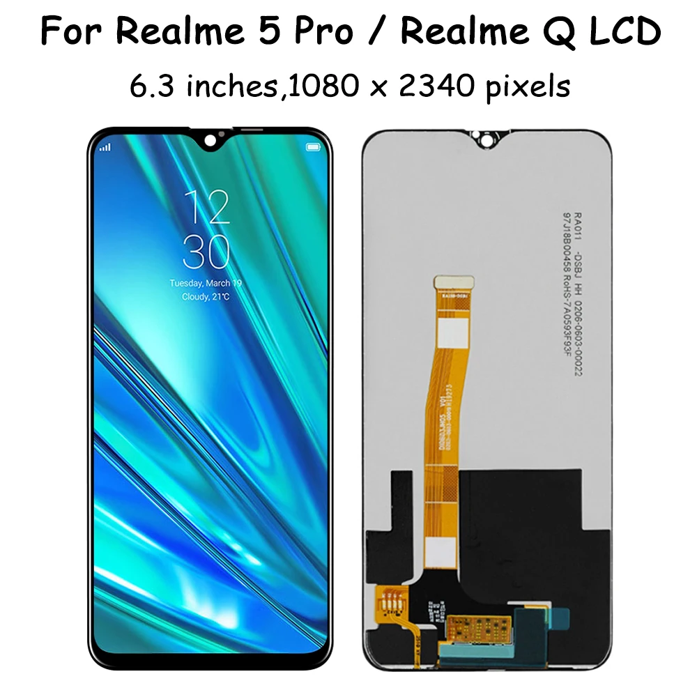 Test For Oppo Realme 5 Pro 5Pro LCD Display Touch Screen Digitizer Assembly Replace For Realme5 Pro RMX1971 RMX1973