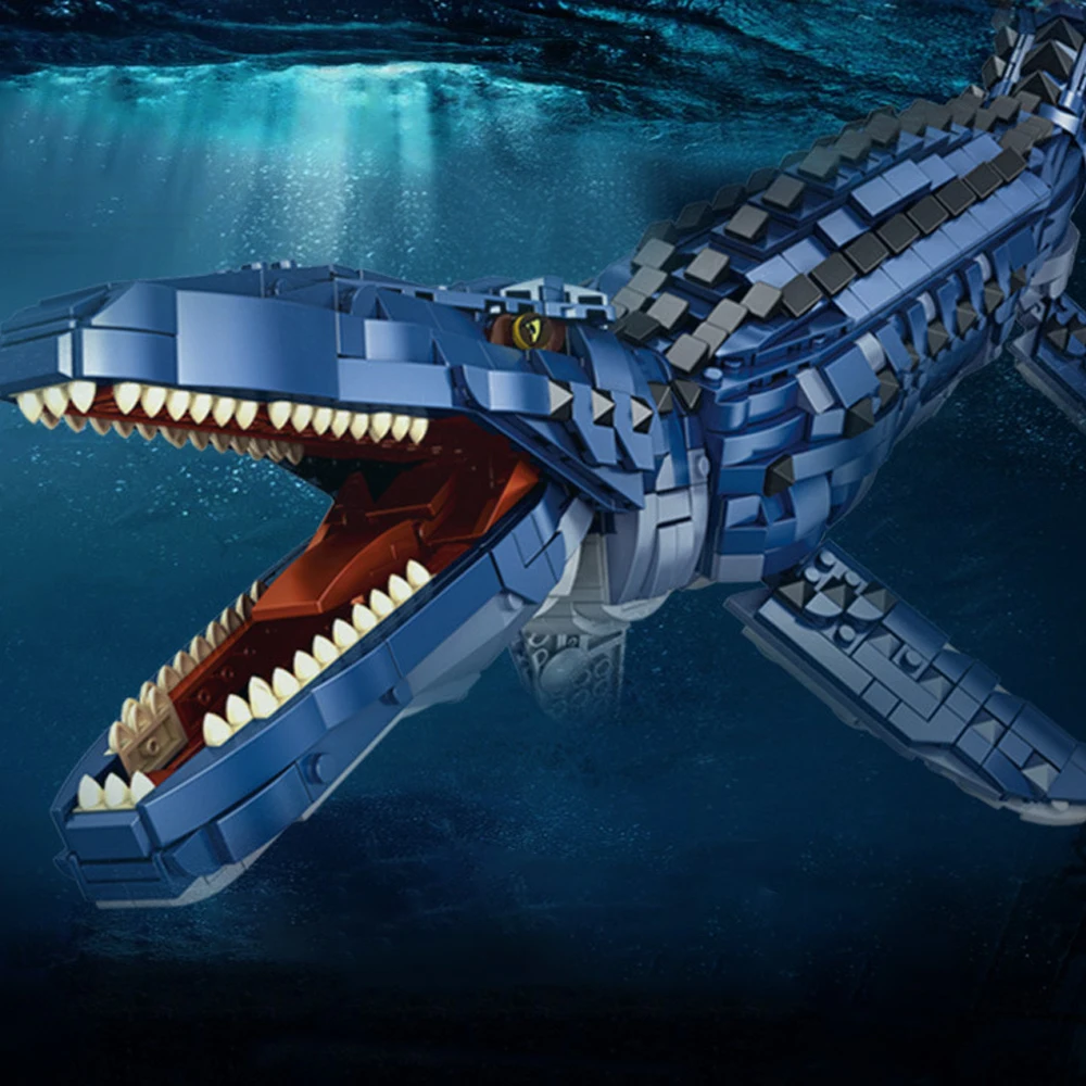 creative expert Dinosaur moc ideas building block Jurassi model toys Sea Mosasaurus birthday New Year gifts christmas 1859pcs