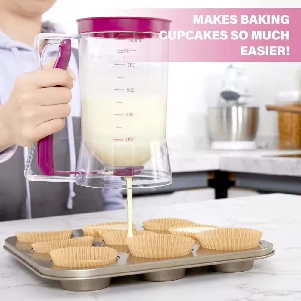 Pancake Batter Dispenser Portable Cream Separator with Scale Kitchen Funnel Baking Tool Small-scale Handheld Cake Making Tools