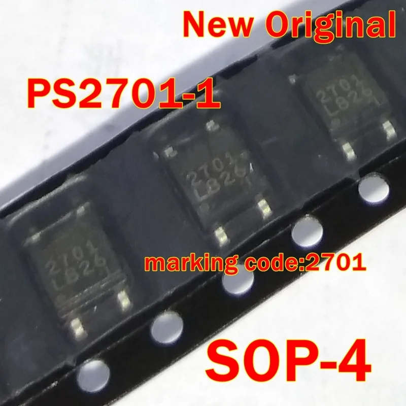 10Pcs to 500Pcs Ps2701-1 Ps2701-1-F3-A Sop-4 New Original Marking Code:2701 High Isolation Voltage Sop Multi Photocoupler