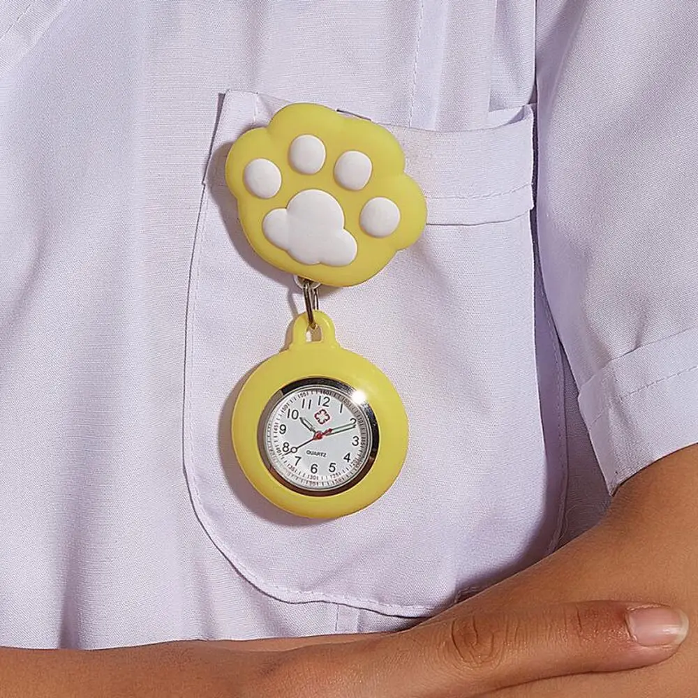 Luminous Watches Cat Claw Cat Paw Pocket Watches Hanging Watch Love Chest Watch Nurse Clip Watches Doctor Pocket Watches