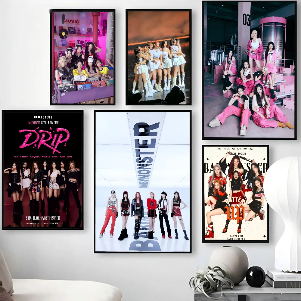 Kpop B-Babymonster Poster Paper Print Home Living Room Bedroom Entrance Bar Cafe Art Painting Decoration