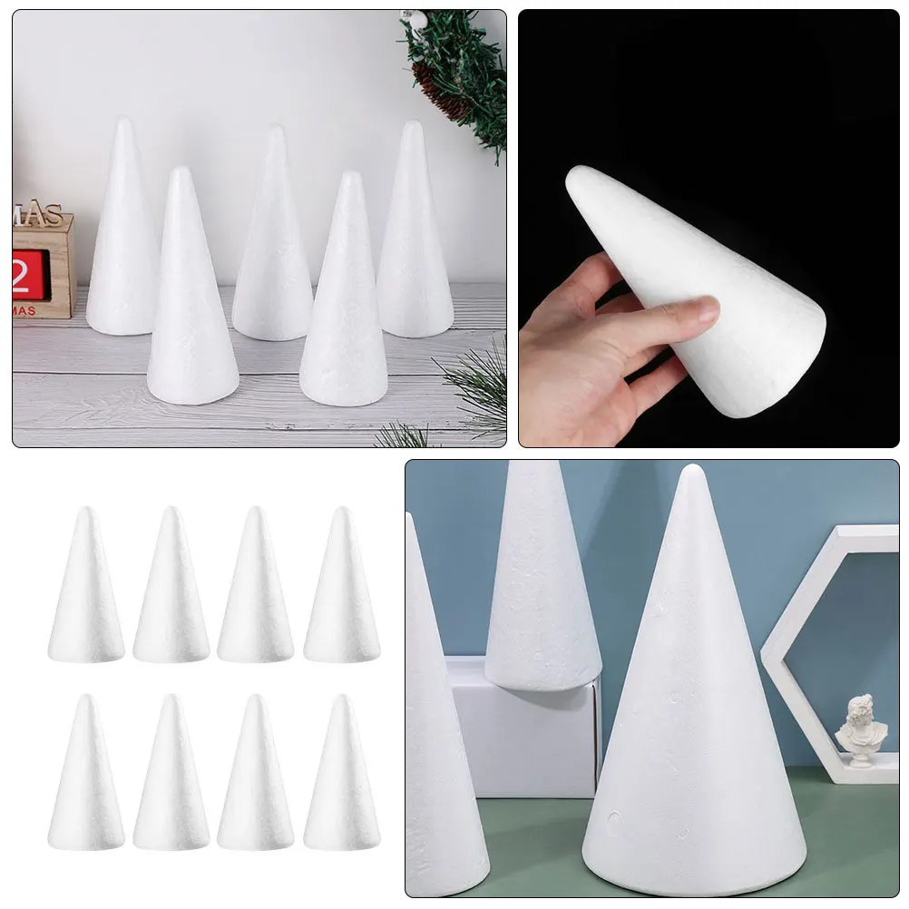 

8Pcs Foam Cones DIY Craft Supplies for Kids Christmas Tree Making Educational Art Activity Centerpiece Decor Cone-Shaped Foams